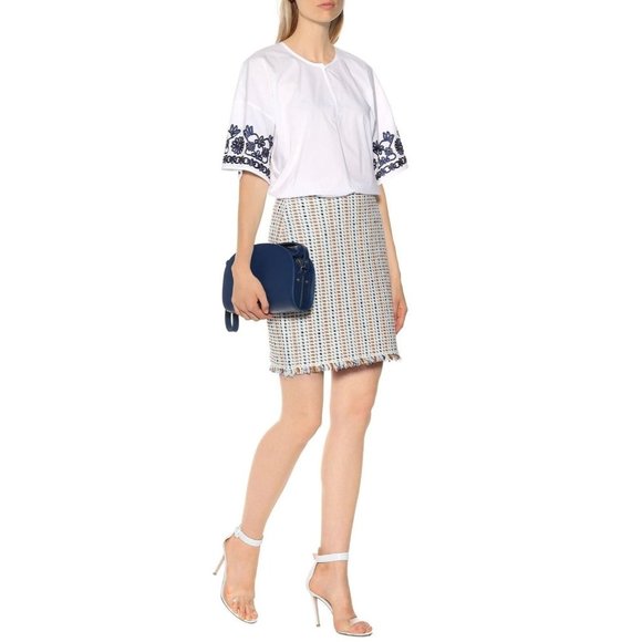 Tory Burch NWT Fringe Metallic Skirt Short Holiis Skirt Extra Small XS - Picture 1 of 8